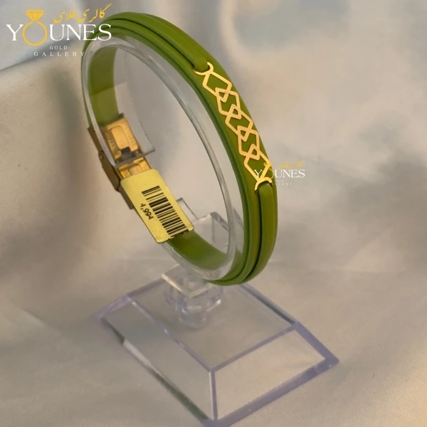 دستبند طلا زنانه چرم مربعی